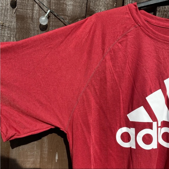 NEW! ADIDAS Climalite Size L Men’s Red Short Sleeve T-Shirt Activewear Sports - Picture 9 of 10